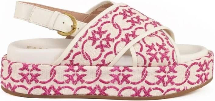 Pinko Stijlvolle Sandaal met Rubberen Zool Pink Dames