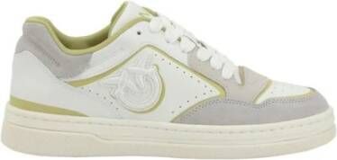 pinko Stijlvolle Veterschoenen met Geperforeerde Neus White Dames