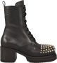 Pinko Leren enkellaars met rubberen zool Black Dames - Thumbnail 3