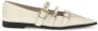 Pinko Pointed Toe Leather Shoes in beige - Thumbnail 1