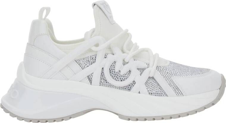 Pinko Witte Sneakers met 3 5 cm Hak White Dames