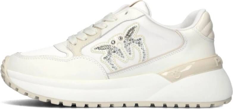 Pinko Witte Leren Lage Sneakers
