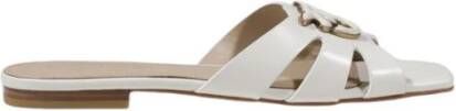 pinko Witte Leren Sandalen Lente Zomer Collectie White Dames