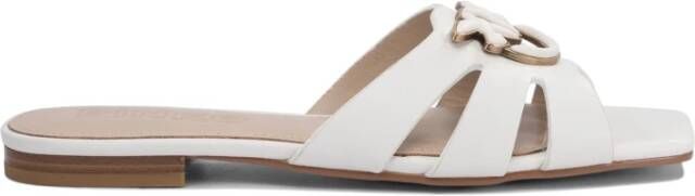 Pinko Witte Leren Sandalen voor Vrouwen