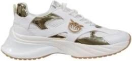 Pinko Witte Leren Veterschoenen