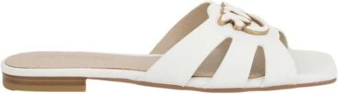 Pinko Witte Leren Sandalen Lente Zomer Collectie White Dames - Foto 4