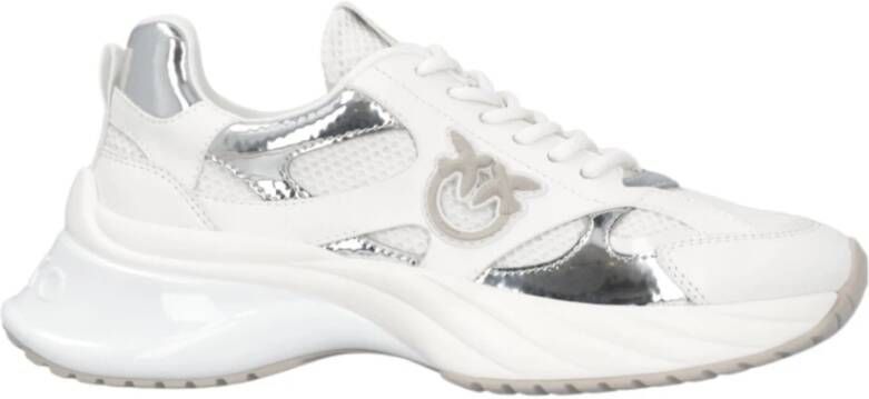 Pinko Witte en Zilveren Sneakers voor Vrouwen White Dames - Foto 7