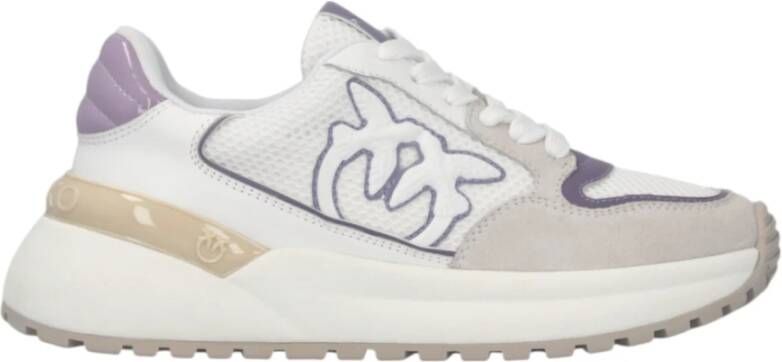 Pinko Witte Sneaker Koe Suède Kalfsleer