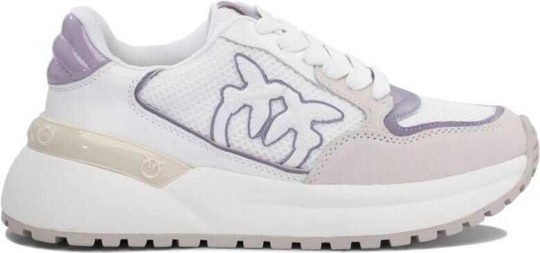 Pinko Witte Sneakers Stijlvol Mesh Leer