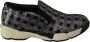 Pinko Zilver Zwarte Leren Slip-On Sneakers - Thumbnail 1