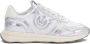 Pinko Low-Top Sneakers Silver Leather-Mesh Blend Sneakers in wit - Thumbnail 1