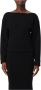 Pinko Zwarte Boot Neck Truienset - Thumbnail 1