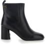 Pinko Zwarte leren enkellaarzen Chunky hak Black Dames - Thumbnail 1