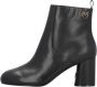 Pinko Zwarte leren enkellaarzen Chunky hak Black Dames - Thumbnail 5