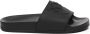 Pinko Zwarte rubberen sandalen met logoprint - Thumbnail 1