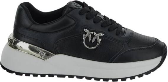 pinko Zwarte Sneakers met Rubberen Zool Black Dames