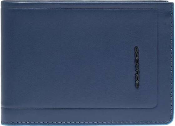 Piquadro Men s leather wallet with flip up ID window coin pocket credit card slots and Rfid protection