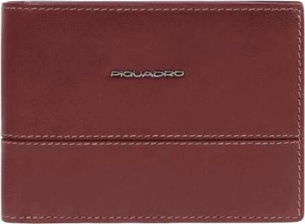 Piquadro Men s leather wallet with flip up ID window coin pocket credit card slots and Rfid protection