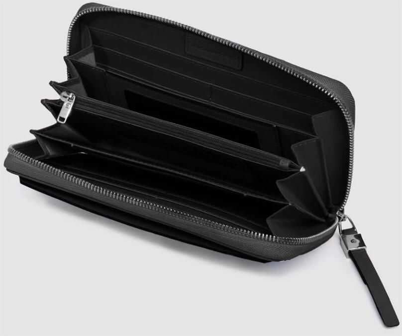 Piquadro Zip-around women s wallet with four dividers coin pocket credit card slots and Rfid protection - Foto 2