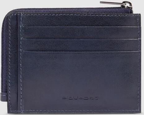 Piquadro Zipped coin purse with docu t holder credit card slots and Rfid protection