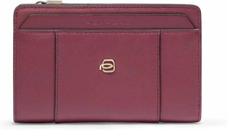 Piquadro Women s bifold wallet with coin pocket credit card slots and Rfid protection