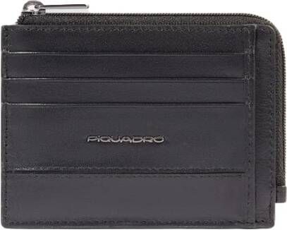 Piquadro Zipped coin purse with docu t holder credit card slots and Rfid protection