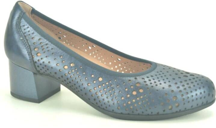 Pitillos Blauw Nacre Geperforeerde Pump