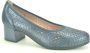 Pitillos Blauw Nacre Geperforeerde Pump - Thumbnail 1