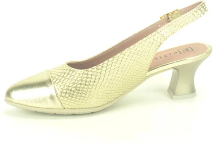 Pitillos Goud Bedrukte Tip Stijlvolle Schoenen