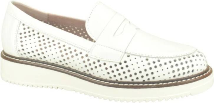 Pitillos Wit + Perfo Moccassin DZ White Dames