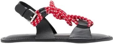 Plan C Knotted Cord Leather Sandals