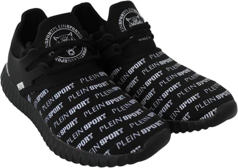 Plein Sport Black Polyester Runner Henry Sneakers Shoes Zwart Heren
