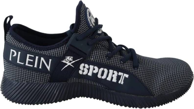 Plein Sport Blue Indaco Polyester Carter Sneakers Shoes Zwart Heren