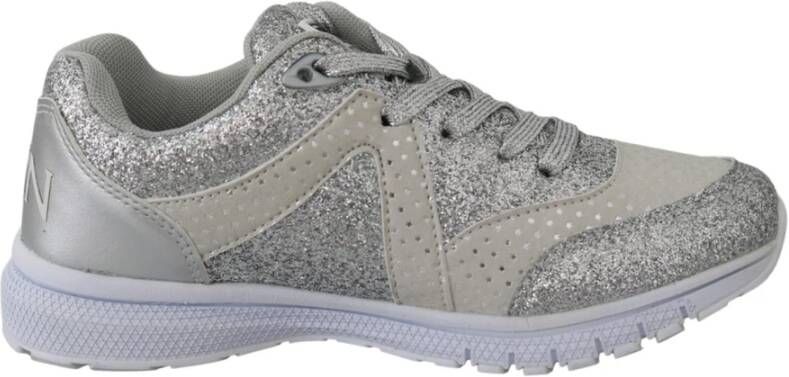 Plein Sport Exclusieve Zilveren Polyester Dames Hardloopschoenen Grijs