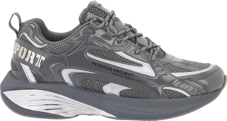 Plein Sport Sneakers laag 'Pegasus' basaltgrijs wit