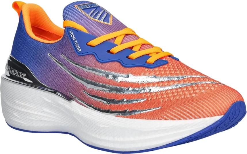 Plein Sport Sneakers laag 'Tiger' blauw lila donkeroranje zilver