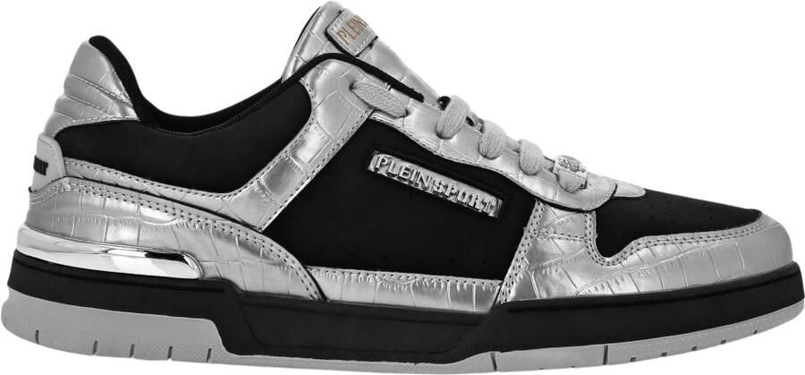 Plein Sport Sneakers laag zilvergrijs zwart
