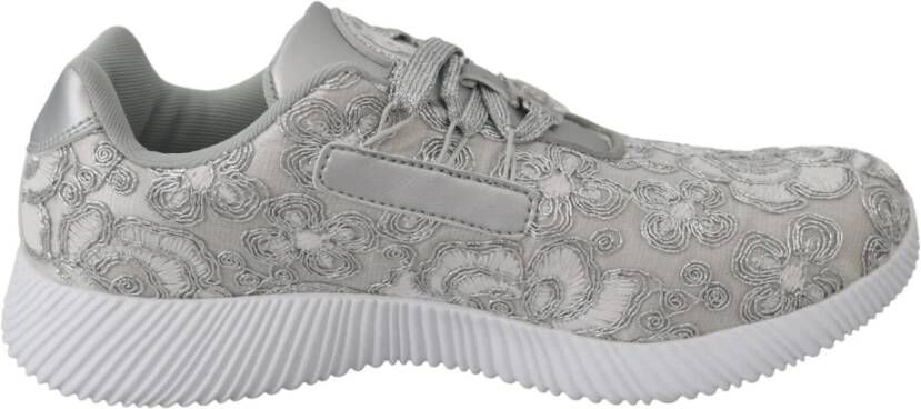 Plein Sport Silver Polyester Runner Joice Sneakers Shoes Grijs - Foto 3