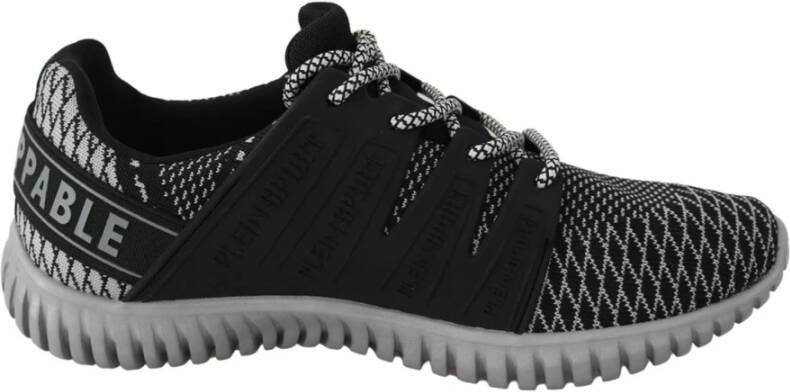 Plein Sport Zwarte Polyester Runner Mason Sneakers Black Heren