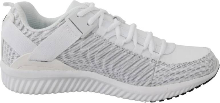 Plein Sport Authentic White Polyester Adrian Sneakers Shoes Wit Heren