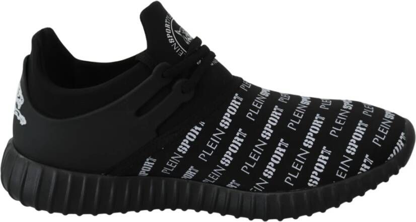 Plein Sport Zwarte Polyester Runner Henry Sneakers Schoenen Black
