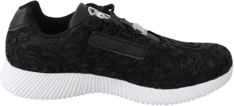 Plein Sport Zwarte Polyester Runner Joice Sneakers Black Heren