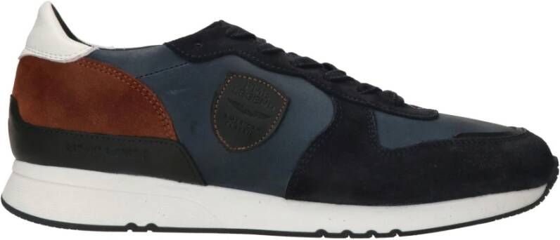 PME Legend Stijlvolle Blauwe Leren Sneaker Blue Heren