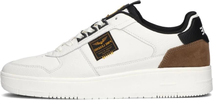PME Legend Witte Leren Sneaker met Bruine en Zwarte Details White Heren - Foto 3