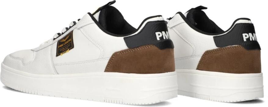 PME Legend Witte Leren Sneaker met Bruine en Zwarte Details White Heren - Foto 4
