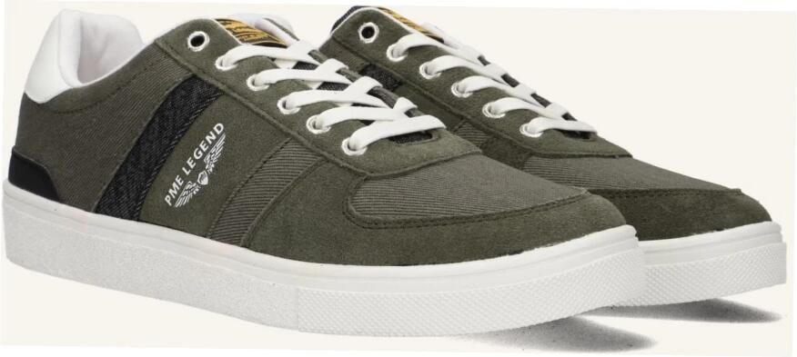 PME Legend Comfortabele groene leren sneakers met zwarte en witte accenten Green Heren - Foto 5