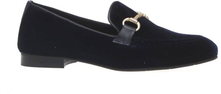 Poesie Veneziane Blauwe Fluwelen Mocassins voor Dames Blue Dames