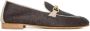Poesie Veneziane Bruine geweven leren loafers met gouden gesp - Thumbnail 1