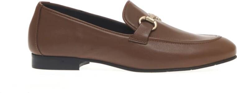 Poesie Veneziane Tan Leren Gesp Loafers Aw23