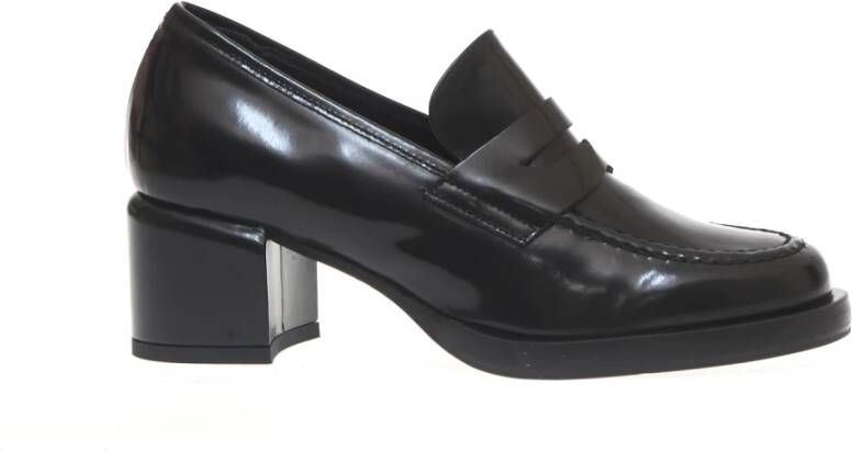 Poesie Veneziane Zwarte Geborstelde 50 Hak Loafers Black Dames